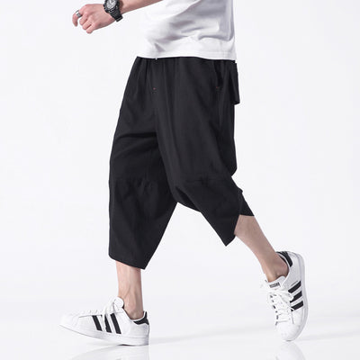 Pantalones Capri Harem de Lino Japonés Talla Grande para Hombre - Comodidad sin Costuras - Image 10