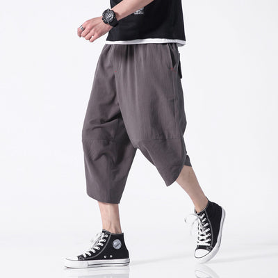 Pantalones Capri Harem de Lino Japonés Talla Grande para Hombre - Comodidad sin Costuras - Image 2