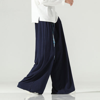 Pantalones Anchos de Lino Estilo Chino Retro - Corte Recto Verano Otoño - Image 11