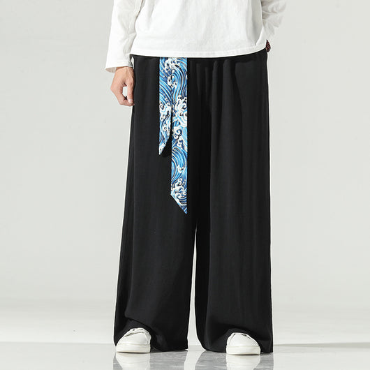 Pantalones Anchos de Lino Estilo Chino Retro - Corte Recto Verano Otoño - Image 7