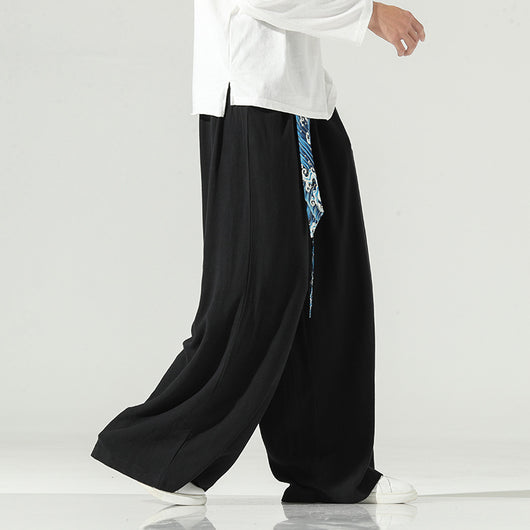 Pantalones Anchos de Lino Estilo Chino Retro - Corte Recto Verano Otoño - Image 9