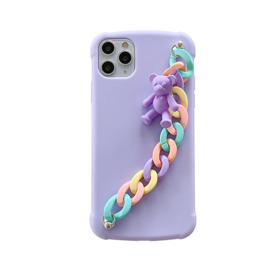 Funda Protectora iPhone 12 con Pulsera Oso - Resistencia Antichoque TPU - Image 2