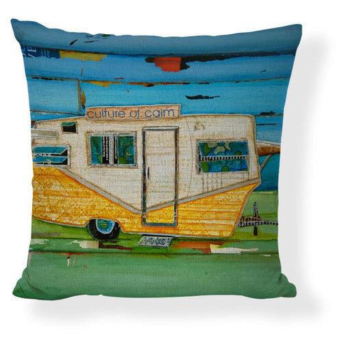 Funda de Almohada Pintura al Óleo con Paisaje de Barco y Auto Caricatura - Image 39
