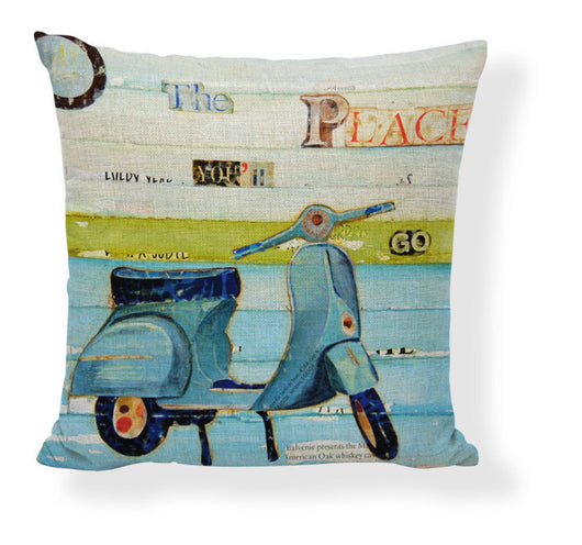 Funda de Almohada Pintura al Óleo con Paisaje de Barco y Auto Caricatura - Image 33