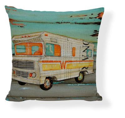 Funda de Almohada Pintura al Óleo con Paisaje de Barco y Auto Caricatura - Image 34