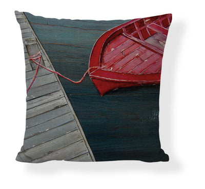Funda de Almohada Pintura al Óleo con Paisaje de Barco y Auto Caricatura - Image 41