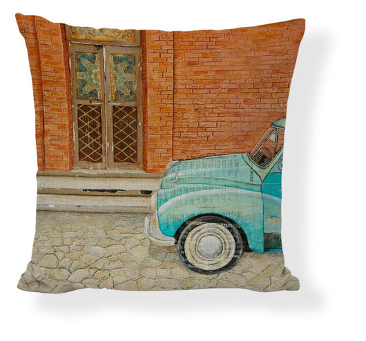 Funda de Almohada Pintura al Óleo con Paisaje de Barco y Auto Caricatura - Image 43