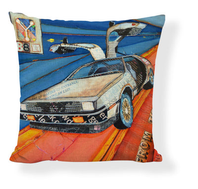 Funda de Almohada Pintura al Óleo con Paisaje de Barco y Auto Caricatura - Image 3