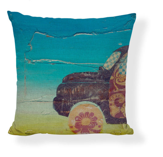 Funda de Almohada Pintura al Óleo con Paisaje de Barco y Auto Caricatura - Image 14