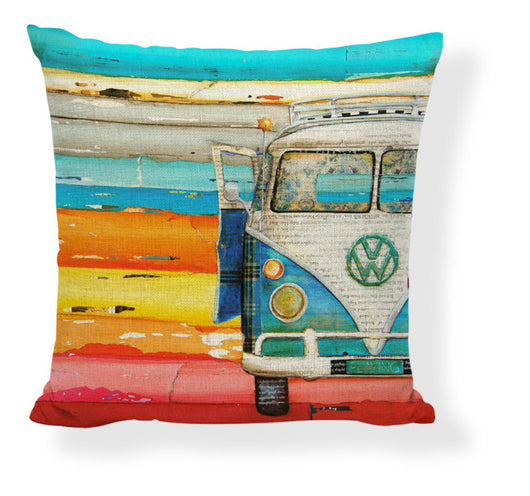 Funda de Almohada Pintura al Óleo con Paisaje de Barco y Auto Caricatura - Image 11