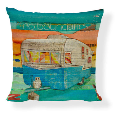 Funda de Almohada Pintura al Óleo con Paisaje de Barco y Auto Caricatura - Image 10
