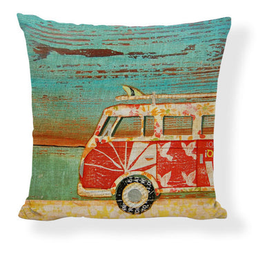 Funda de Almohada Pintura al Óleo con Paisaje de Barco y Auto Caricatura - Image 20