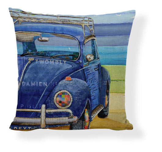 Funda de Almohada Pintura al Óleo con Paisaje de Barco y Auto Caricatura - Image 22