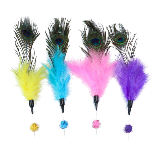 Vara Interactiva para Gatos con Plumas Resistentes a Mordidas