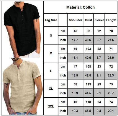 Camisa de Algodón y Lino con Cuello y Manga Corta - Image 7