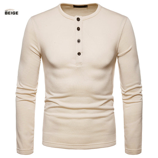 Playera Henley Térmica de Manga Larga con Cuello Elevado - Tela Velvet Premium - Image 3