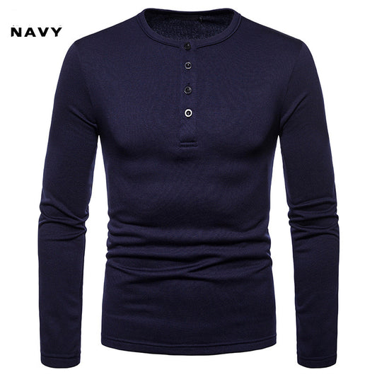 Playera Henley Térmica de Manga Larga con Cuello Elevado - Tela Velvet Premium - Image 2