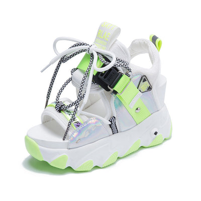 Sandalias Cuña Casual con Diseño de Boca de Pez y Combinación de Colores - Image 14