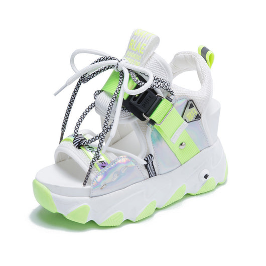 Sandalias Cuña Casual con Diseño de Boca de Pez y Combinación de Colores - Image 14