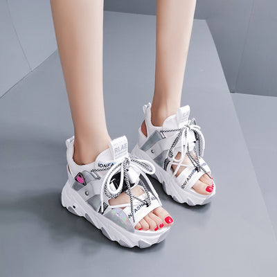 Sandalias Cuña Casual con Diseño de Boca de Pez y Combinación de Colores - Image 7