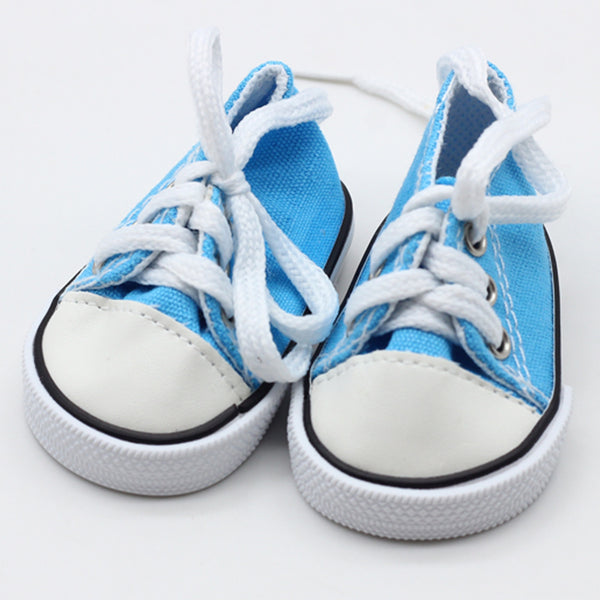 Zapatillas de Lona para Muñecas Americanas 18 Pulgadas - Tenis Fashion con Cierre de Velcro
