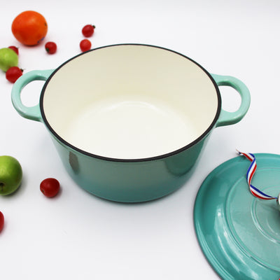 Olla de Hierro Fundido Esmaltada 23cm - Cacerola Saludable sin Recubrimiento