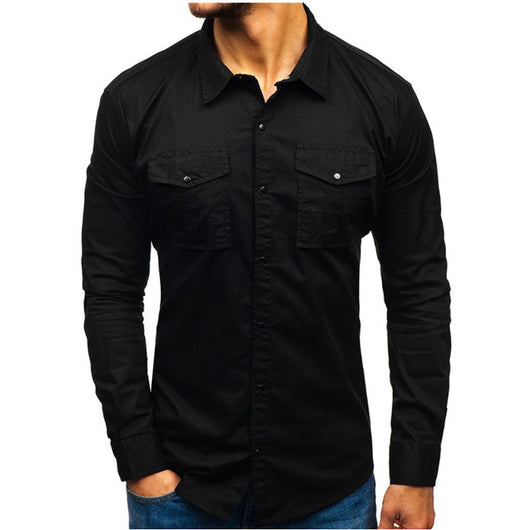 Camisa de Algodón para Hombre Manga Larga Otoño Invierno - Image 9