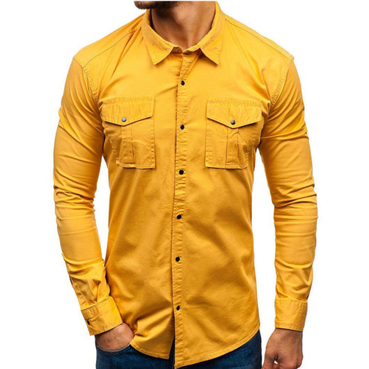 Camisa de Algodón para Hombre Manga Larga Otoño Invierno - Image 8