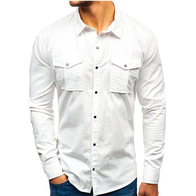 Camisa de Algodón para Hombre Manga Larga Otoño Invierno - Image 2