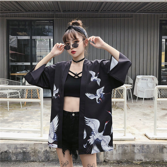 Cardigan Kimono Hanfu Estilo Chino Retro con Protección Solar y Encaje