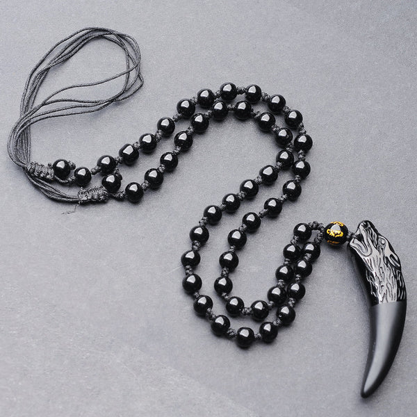 Colgante de Obsidiana Langfang para Hombre - Protección y Estilo Natural