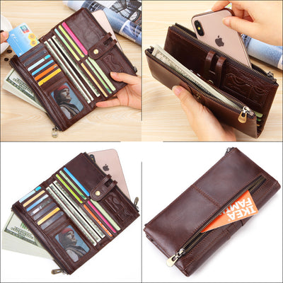 Cartera Vintage de Cuero para Hombre con Gran Capacidad - Image 5
