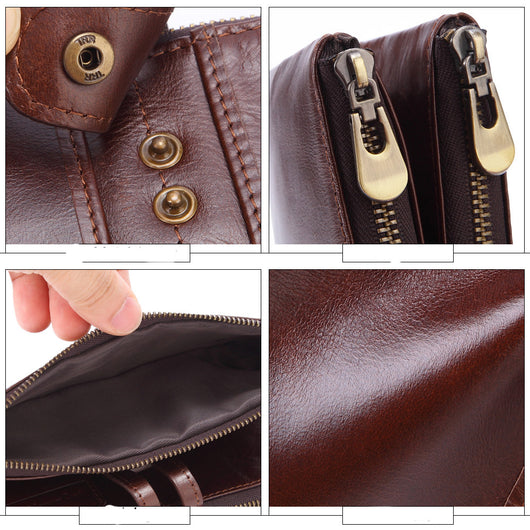 Cartera Vintage de Cuero para Hombre con Gran Capacidad - Image 4