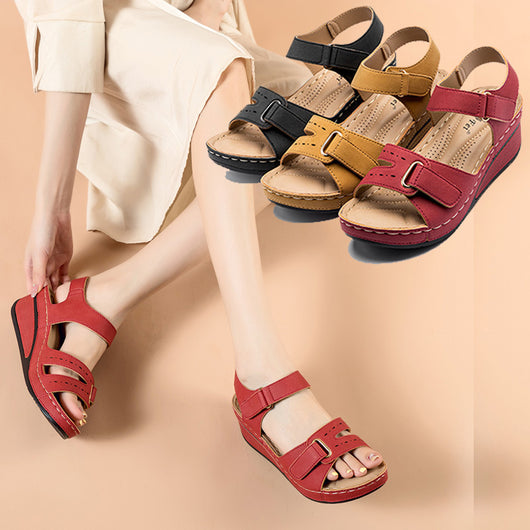 Sandalias Mujer Cuña con Hebilla Mágica Plataforma Talla Grande - Image 12