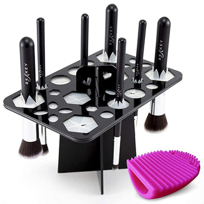 Organizador de Brochas de Maquillaje con 14 Espacios - Secador y Soporte de Exhibición - Image 4