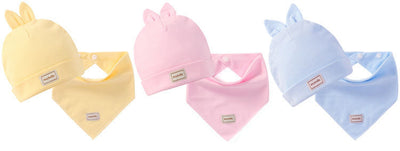 Gorro Bebé Algodón con Babero Integrado - Colores Sólidos Niños y Niñas - Image 20