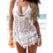 Blusa Bikini Playera Playa Encaje Hueco Bordado Halter