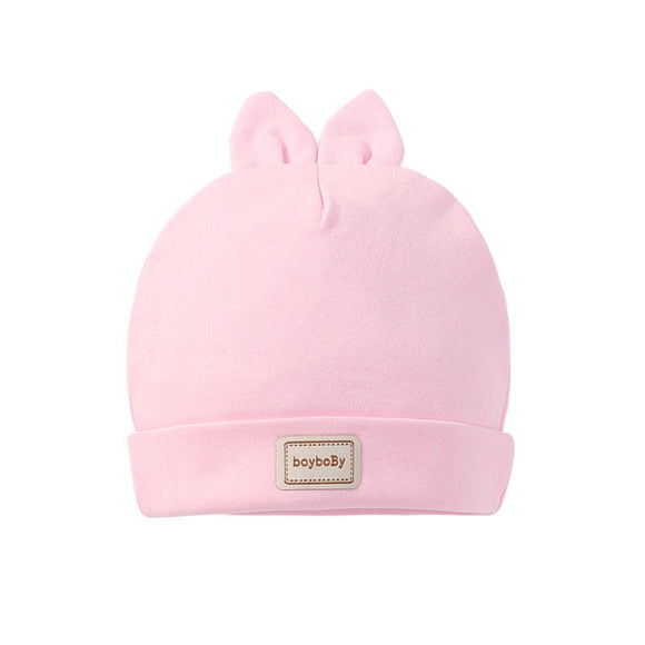 Gorro Bebé Algodón con Babero Integrado - Colores Sólidos Niños y Niñas