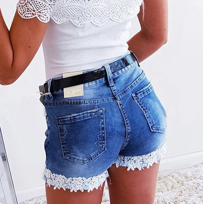 Shorts Vaqueros Holgados de Cintura Alta con Encaje - Image 13