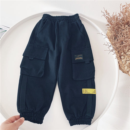 Overoles para Niños Otoño-Invierno con Bolsillos Grandes, Pantalones de Algodón Casual Trendy - Image 10