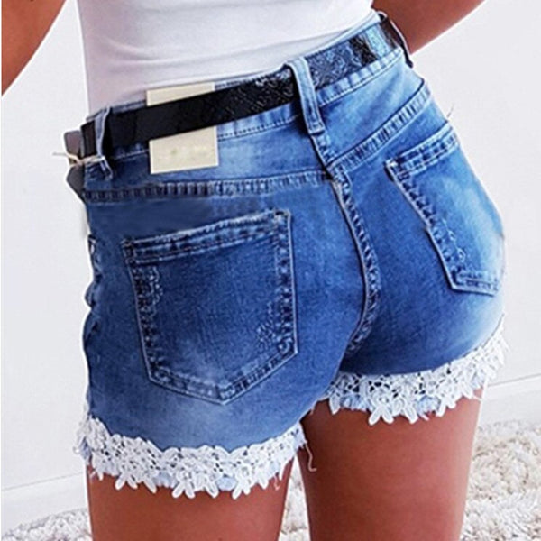 Shorts Vaqueros Holgados de Cintura Alta con Encaje - Image 4