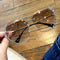 Gafas de Sol Poligonales sin Marco con Detalles de Diamantes