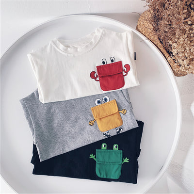Playera Infantil de Verano con Bolsillo y Contraste de Colores - Image 3