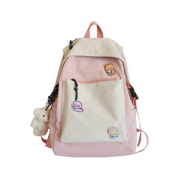 Mochila Escolar Coreana Estilo Universitario - Diseño Trendy Ins para Estudiantes