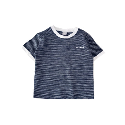 Camiseta Rayada de Verano para Niño - Cuello Redondo Holgada y Versátil