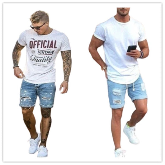 Pantalones Cortos Vaqueros Rotos Holgados para Hombre - Estilo Casual Moderno - Image 5