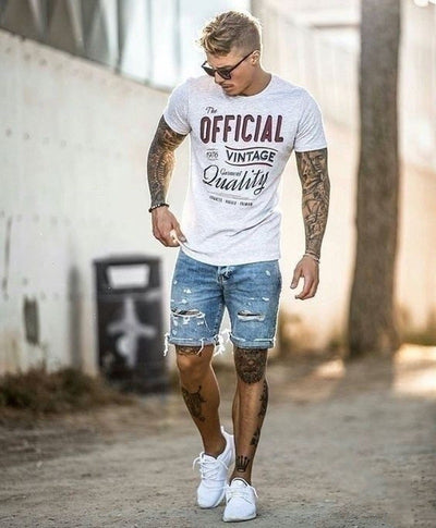 Pantalones Cortos Vaqueros Rotos Holgados para Hombre - Estilo Casual Moderno