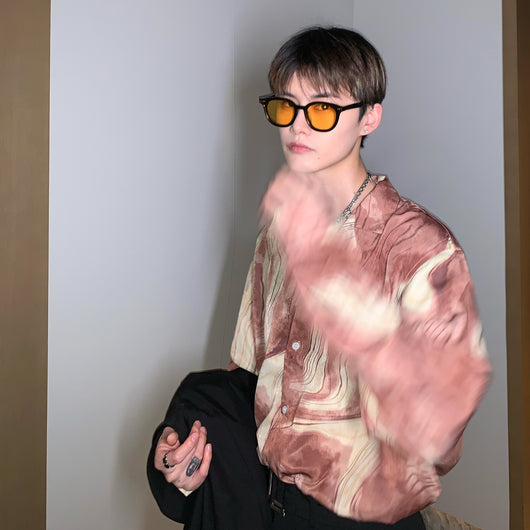 Camisa de Manga Larga con Diseño Abstracto - Estilo Coreano Moderno para Hombre - Image 3