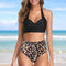 Bikini Dividido de Cintura Alta con Estampado Digital
