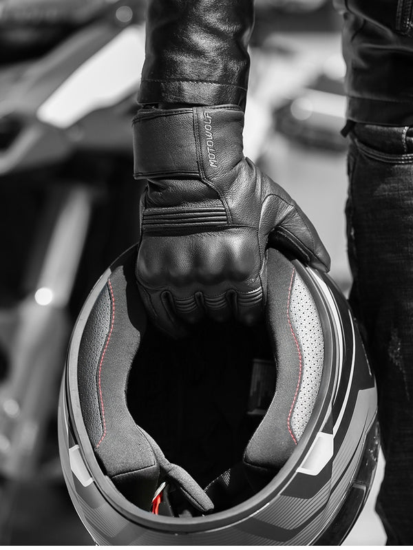 Guantes de Cuero para Motocicleta Invierno Hombre
